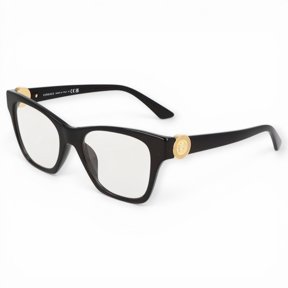 VERSACE Accessories - Versace VE3341U Eyeglasses Black Cat Eye Gold Medusa 52 18 145 NEW IN BOX
